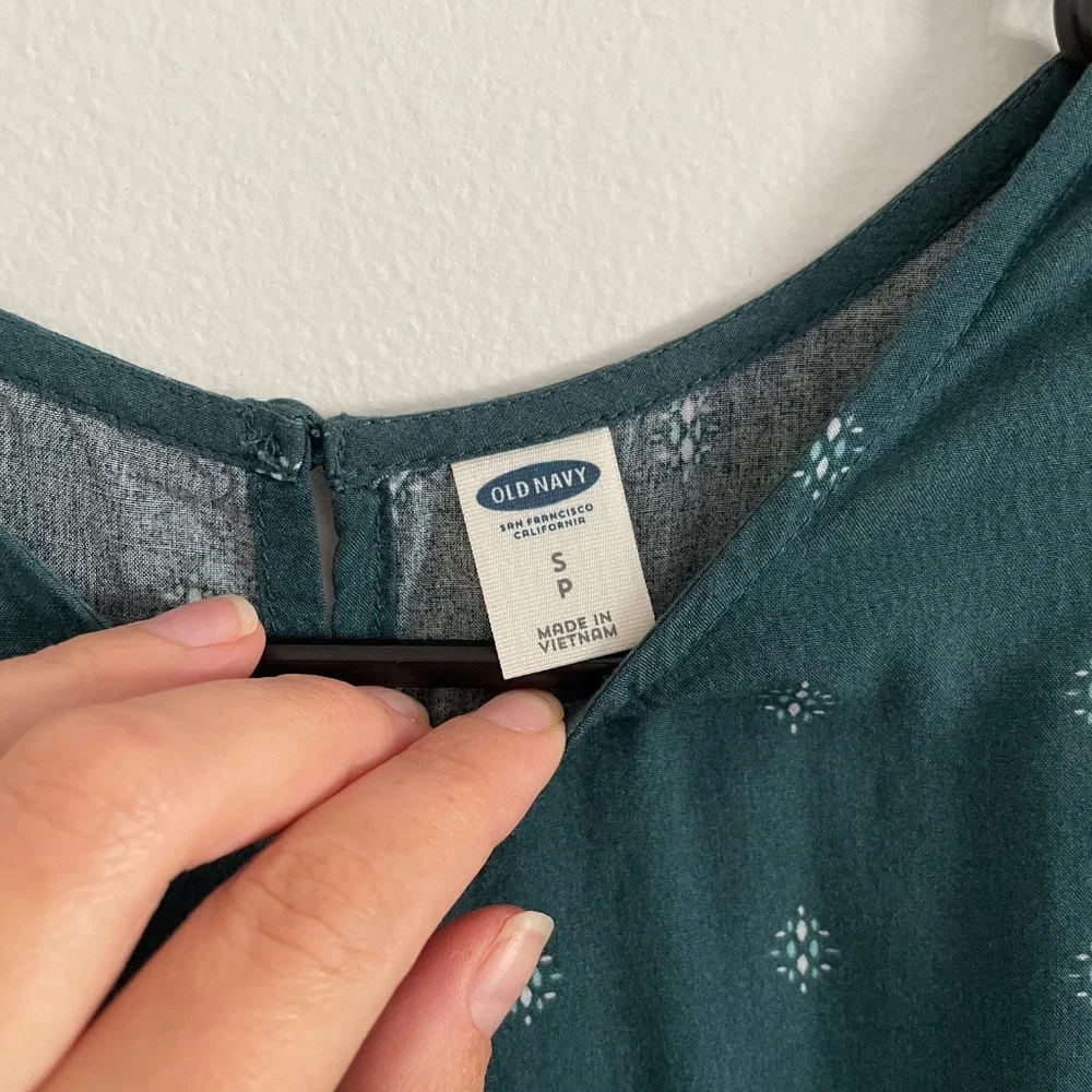 Old Navy Teal Printed Mini Dress - Picture 4 of 6